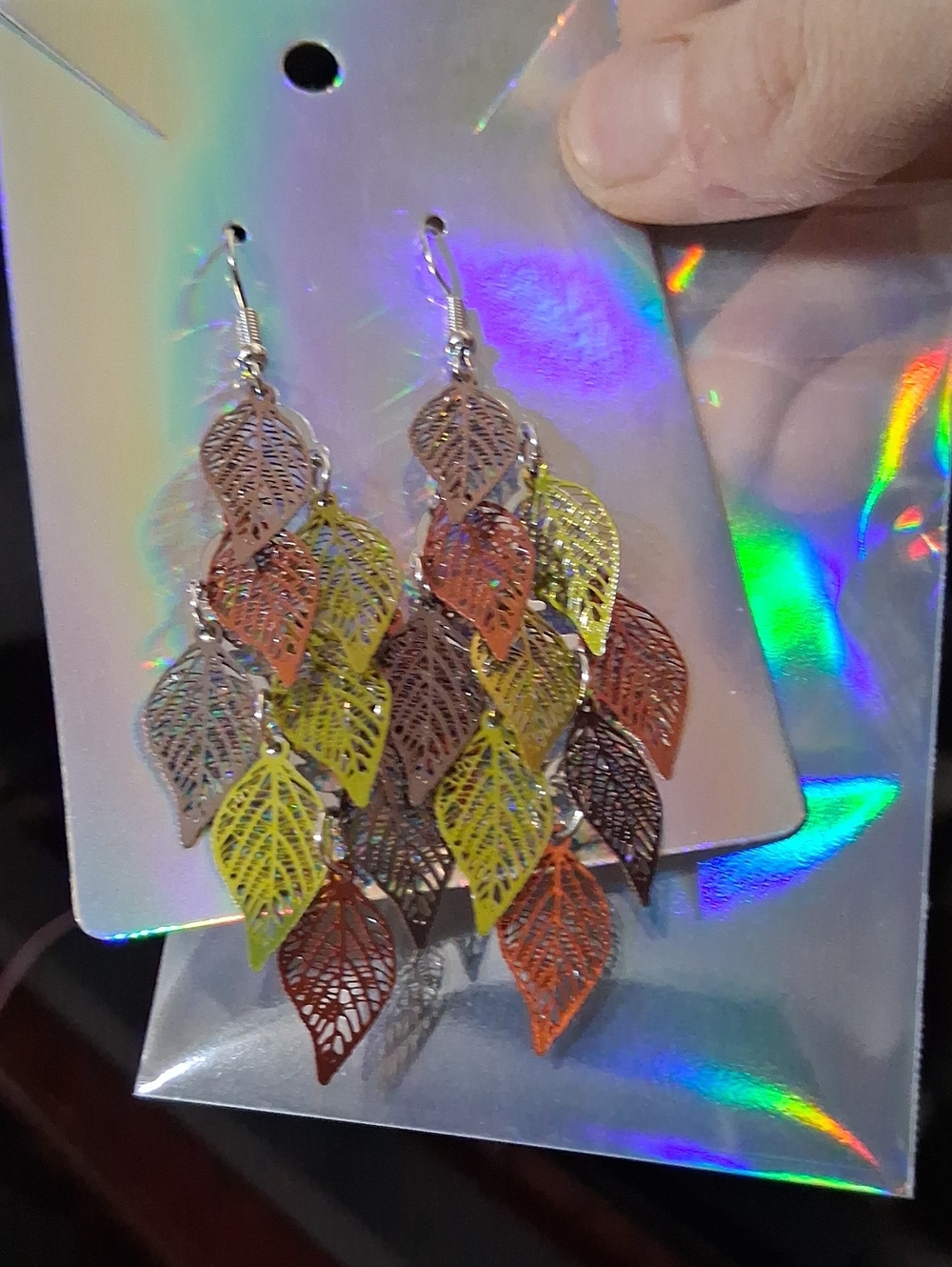 $8 Each Or Bundle 5/$20 Brown & Green Leaf Dangle Earrings - Picture 7 of 12